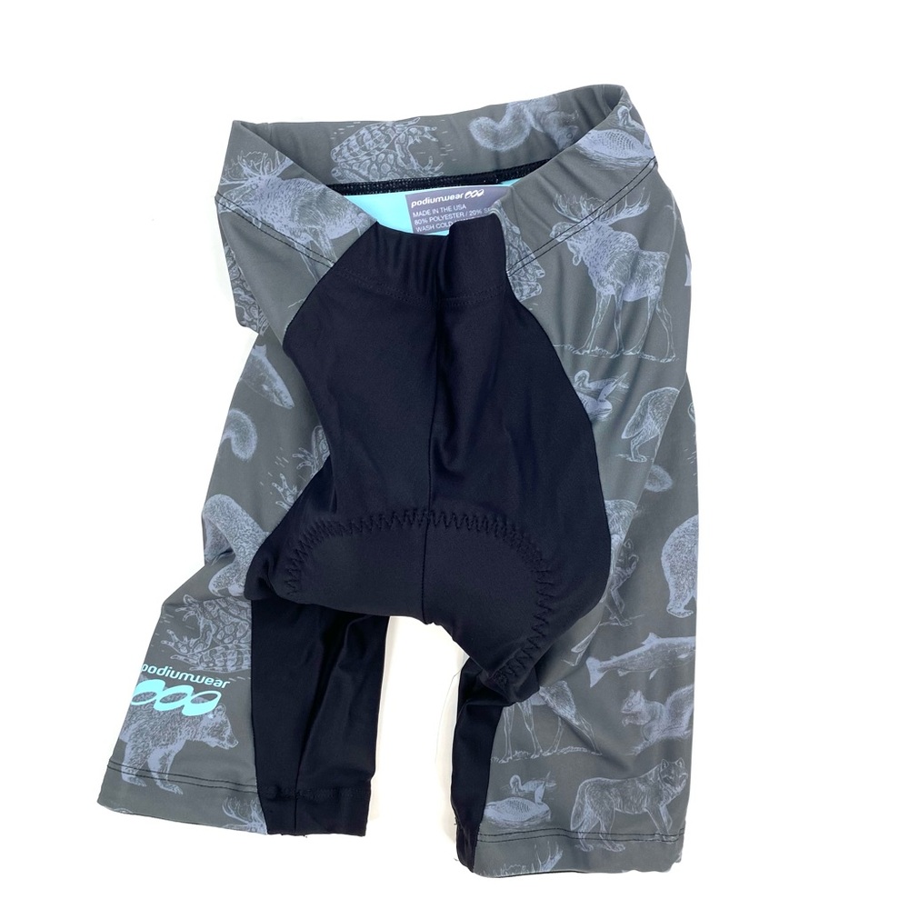 Podiumwear Bronze Padded Cycling Shorts Black Grey